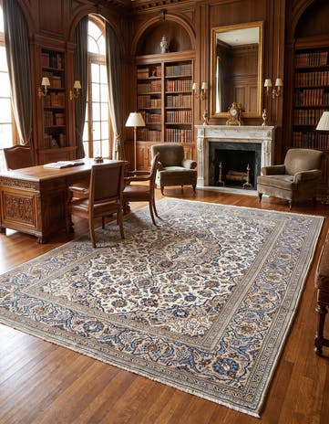 8' x 11' 6 Kashan Wool Rug