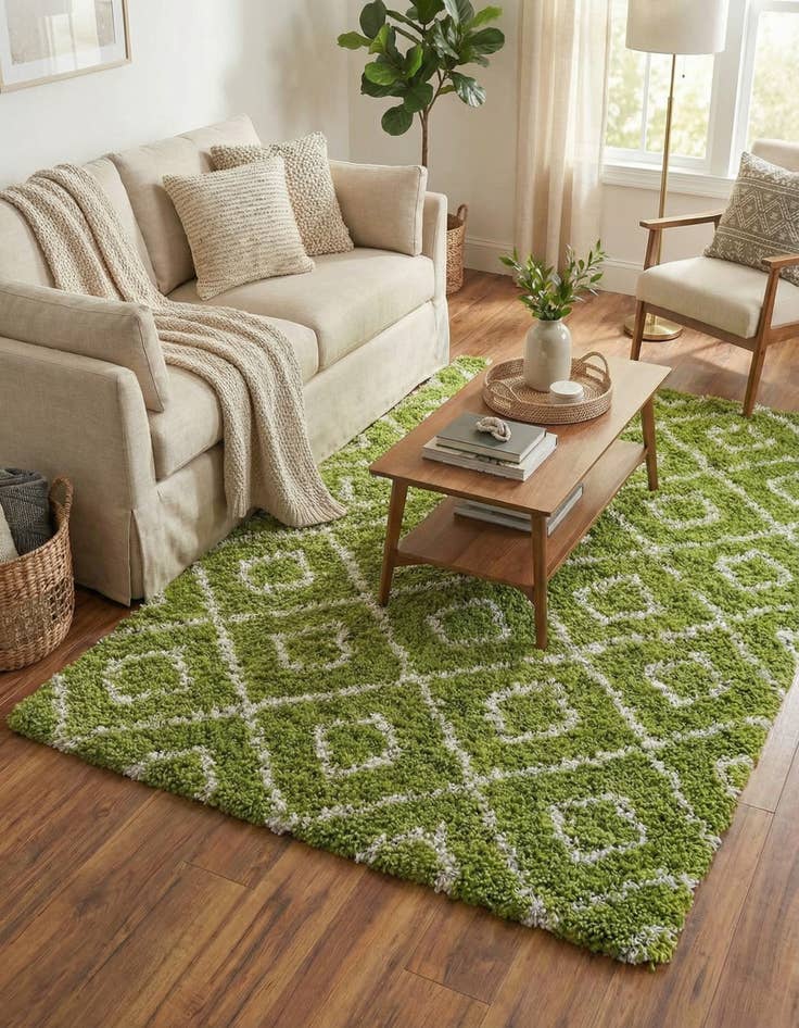 Detail image of 6' x 9' Lattice Shag Rug