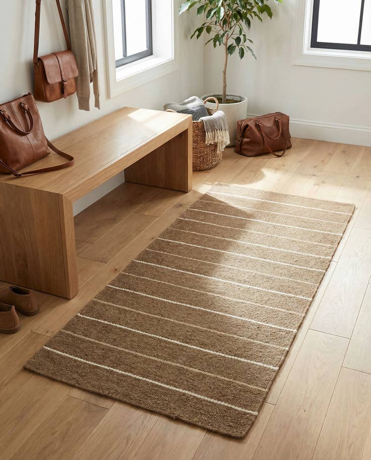 Detail image of 2' 4 x 4' 6 Hand Woven Kilim Dhurrie Wool Runner Rug