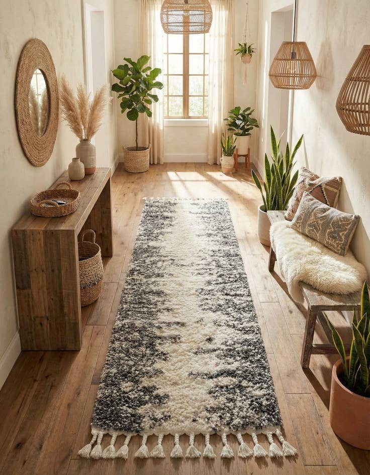 Detail image of 2' 7 x 12' Serenity Shag Runner Rug