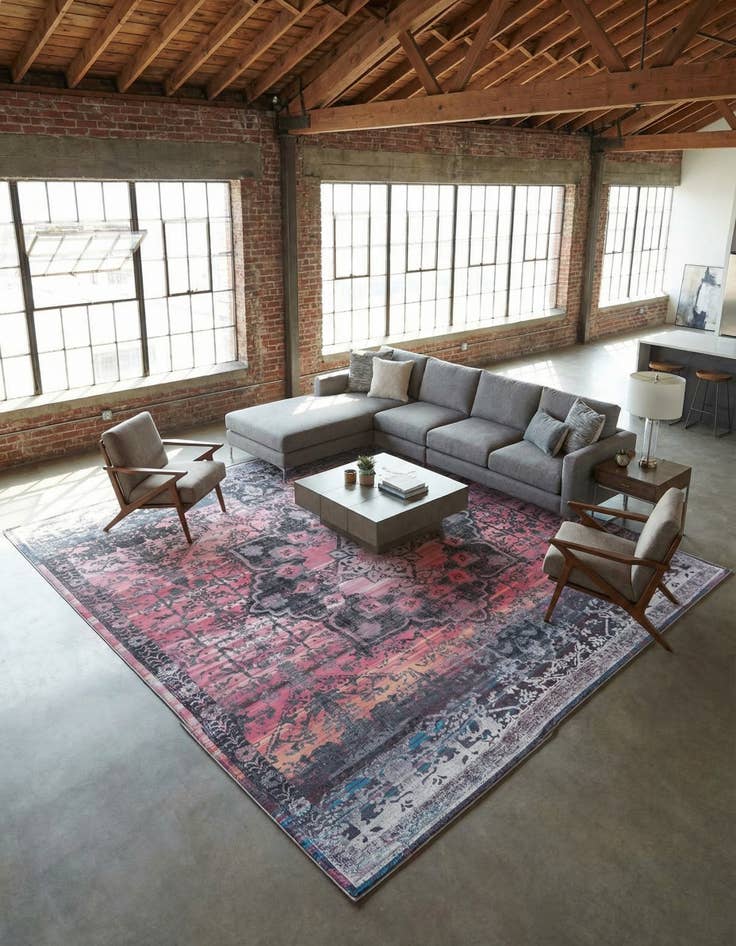 Detail image of 10' 6 x 10' 6 Washable Francesca Square Rug