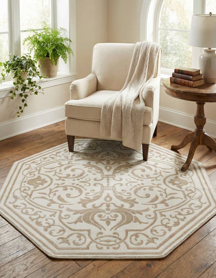 Detail image of 5' 3 x 5' 3 Hermitage Octagon Rug