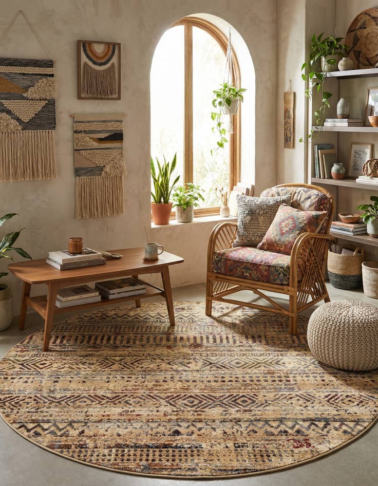 Detail image of  5' 3 x 5' 3 Saturn Round Rug