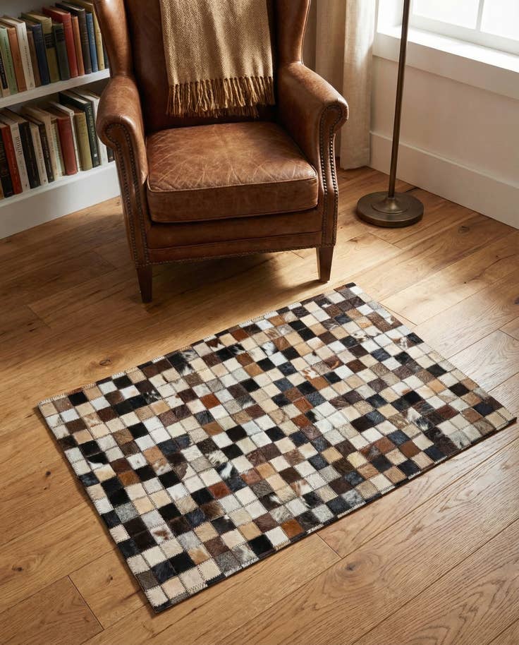 Detail image of 2' x 3' 1 Cowhide Leather Rug