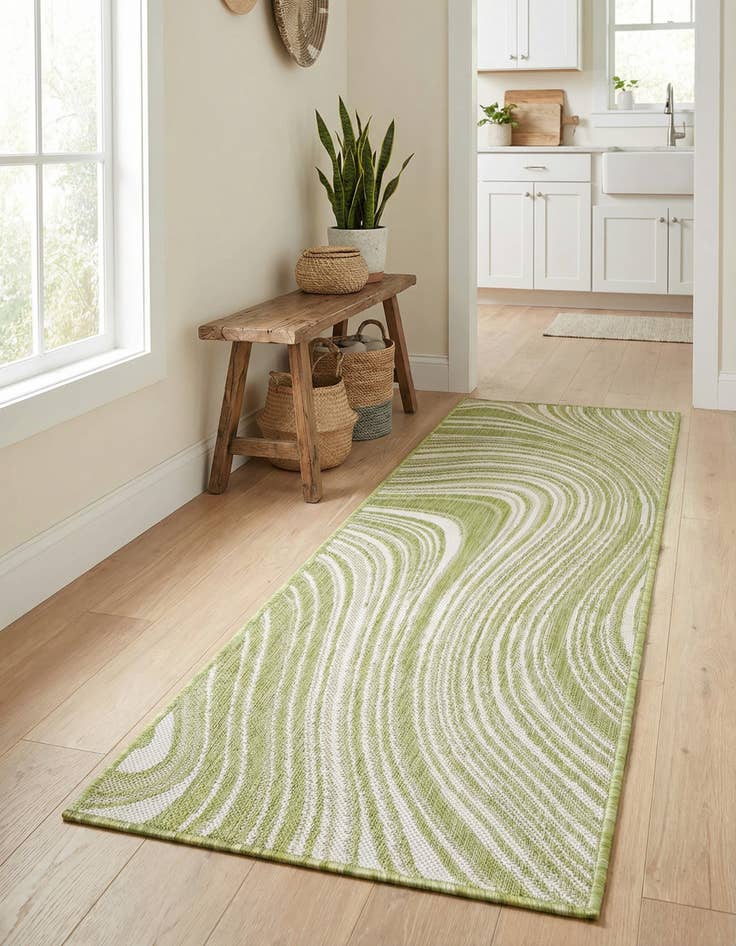 Detail image of 2' x 6' Washable Modern Indoor / Outdoor Runner Rug