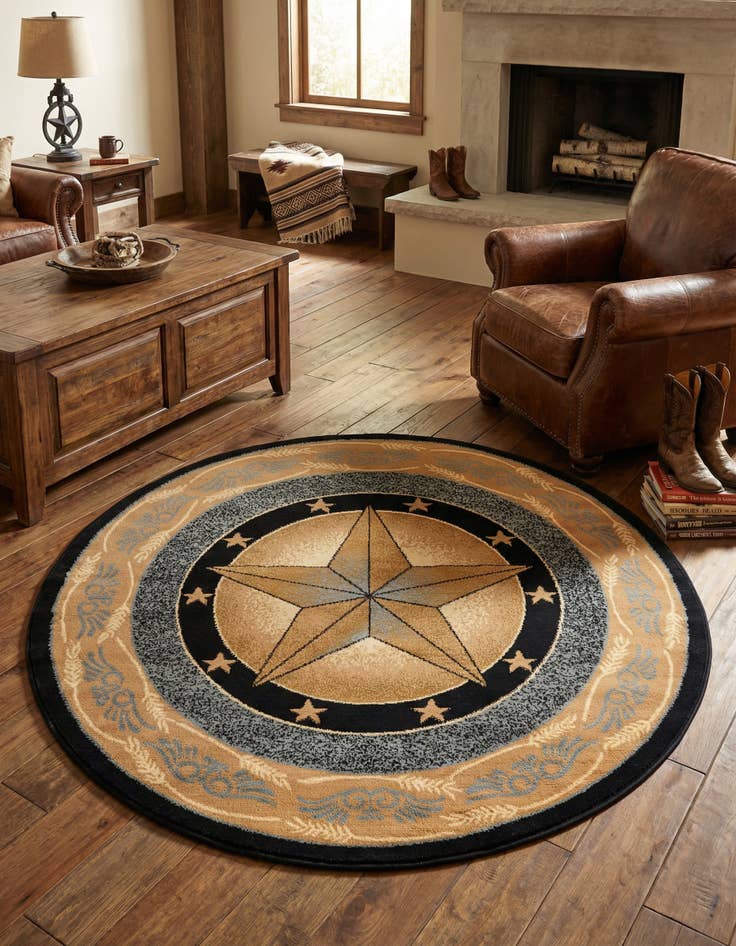 Detail image of 5' 3 x 5' 3 Pioneer Round Rug