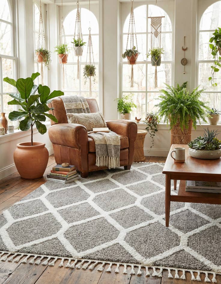 Detail image of 7' 10 x 7' 10 Boho Square Rug