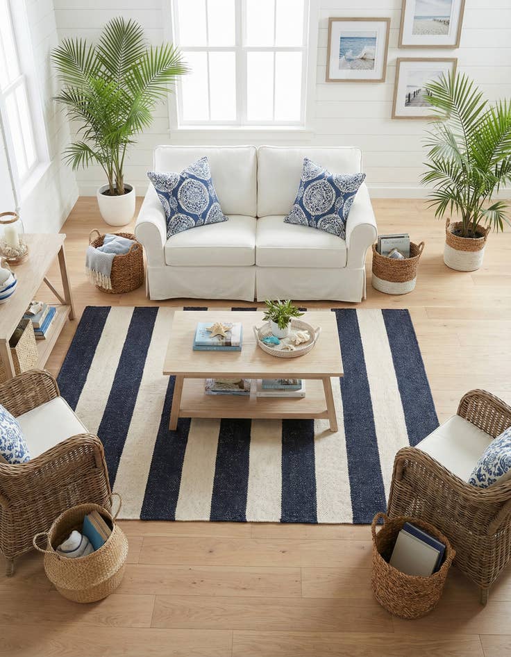 Detail image of 4' 1 x 6' 1 Hand Woven Jill Zarin Hamptons Rug