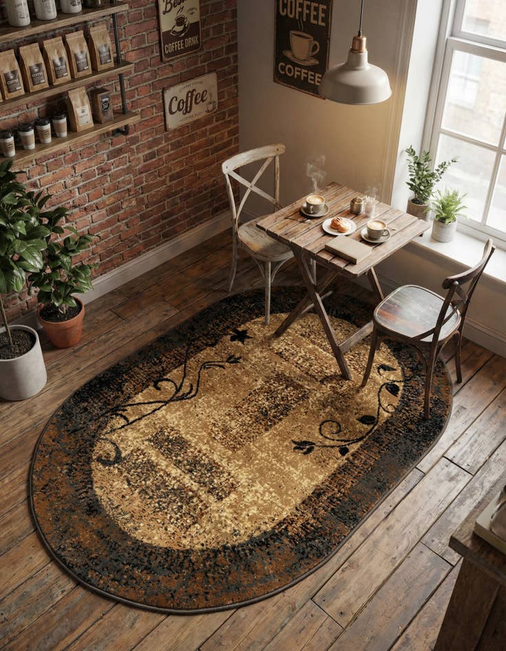 Detail image of 3' 1 x 5' 3 Coffee Shop Oval Rug