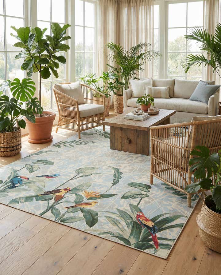 10' x 14' 2 Easy-Clean Botanical Indoor / Outdoor Rug