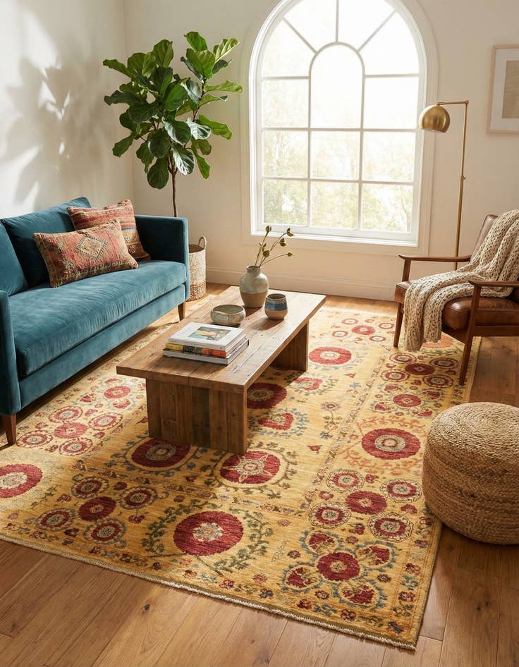 Detail image of 5' x 6' 9 Hand Knotted Ariana Ziegler Oriental Rug