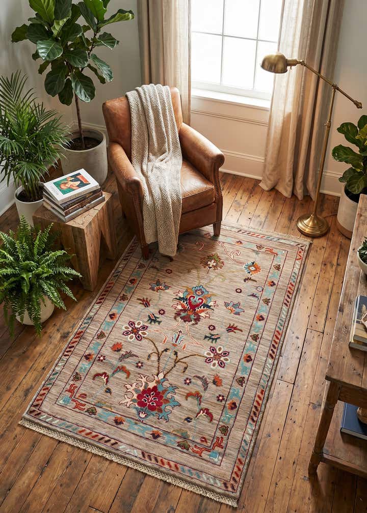3' x 4' 2 Hand Knotted Ariana Ziegler Rug