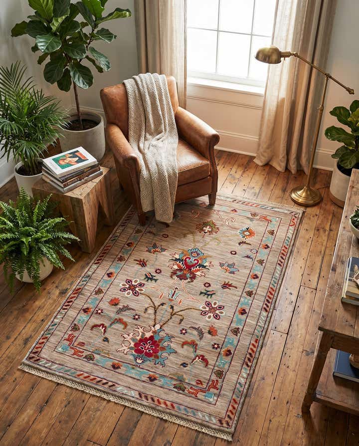 3' x 4' 2 Hand Knotted Ariana Ziegler Rug
