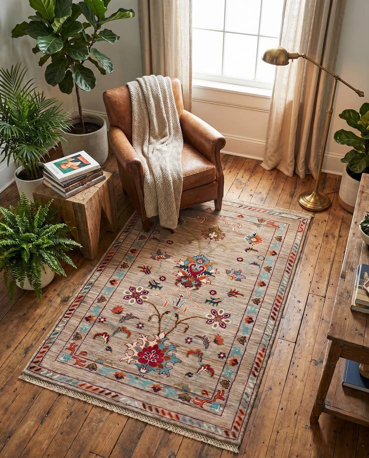 Detail image of 3' x 4' 2 Hand Knotted Ariana Ziegler Rug