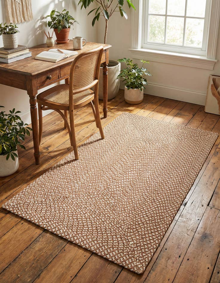 Detail image of 3' 1 x 5' 1 Handmade Tweed Braided Jute Rug