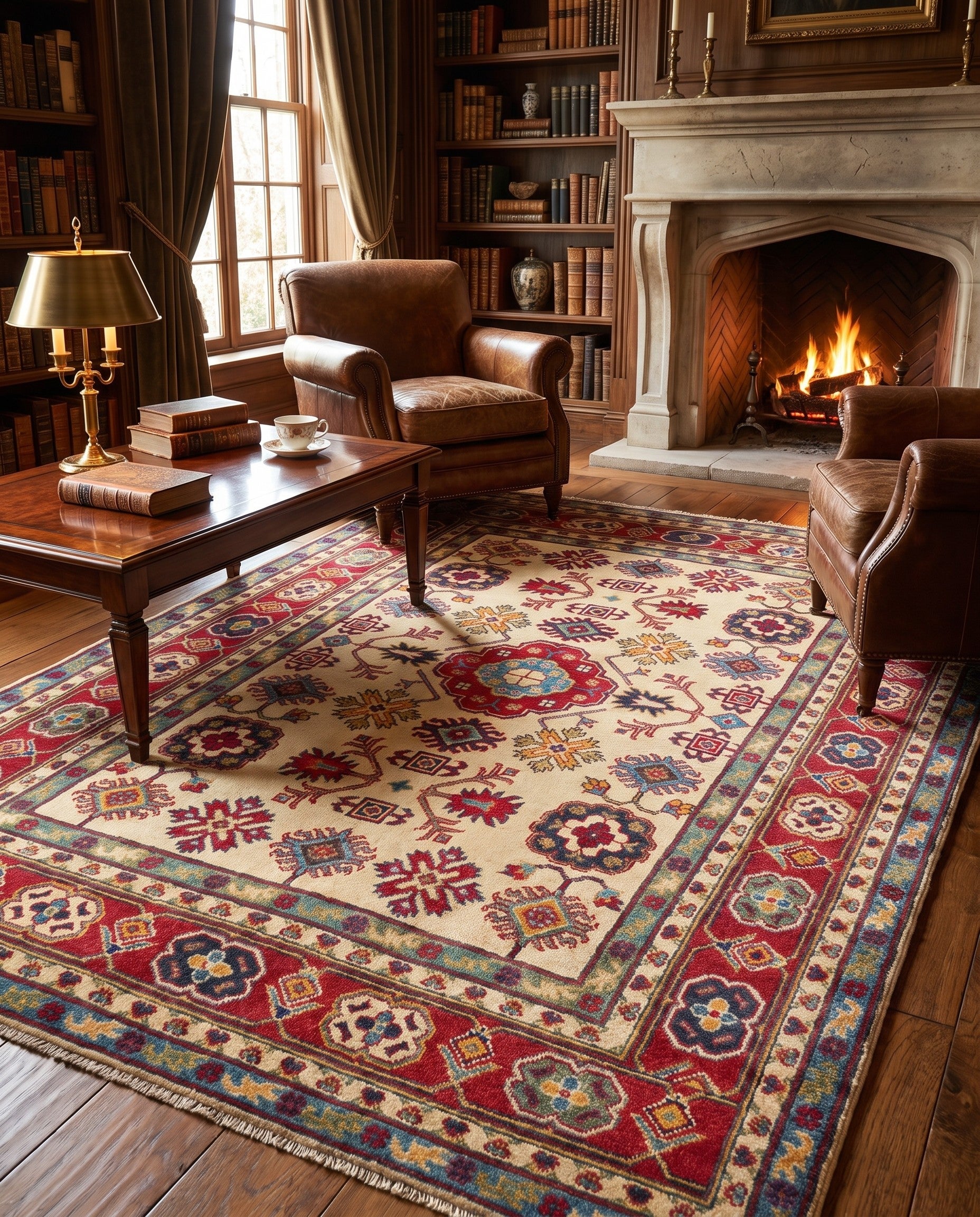 155cm x 215cm Hand Knotted Kazak Rug