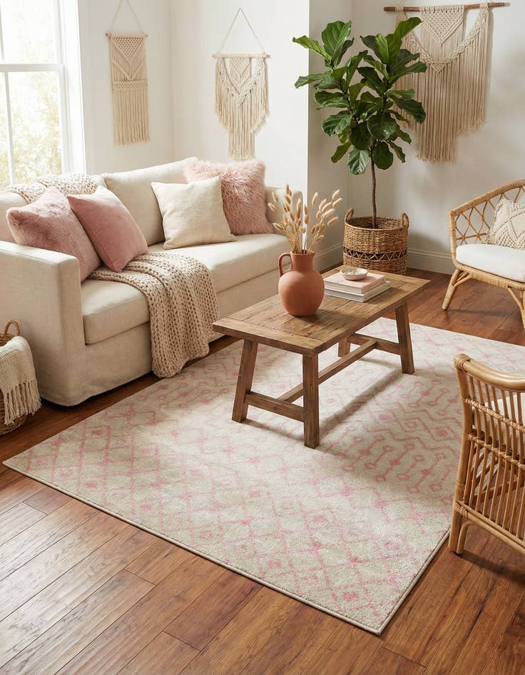 Detail image of 5' 3 x 8' Moroccan Trellis Rug