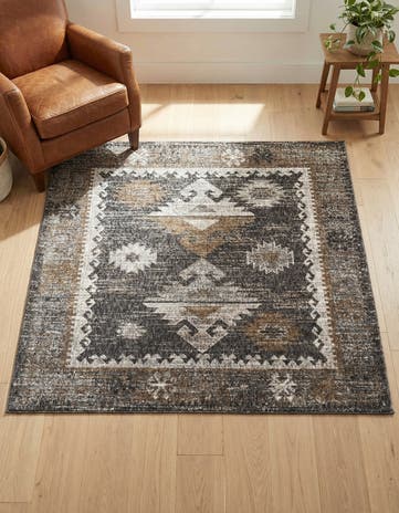 5' 3 x 5' 3 Eco Southwestern Square Rug