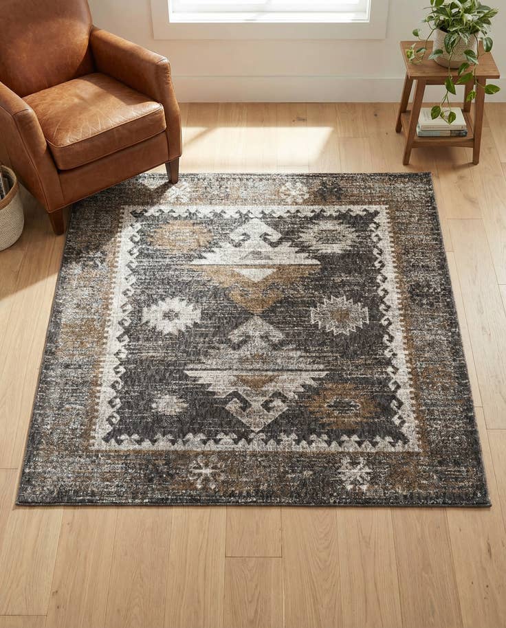 Detail image of 5' 3 x 5' 3 Eco Southwestern Square Rug