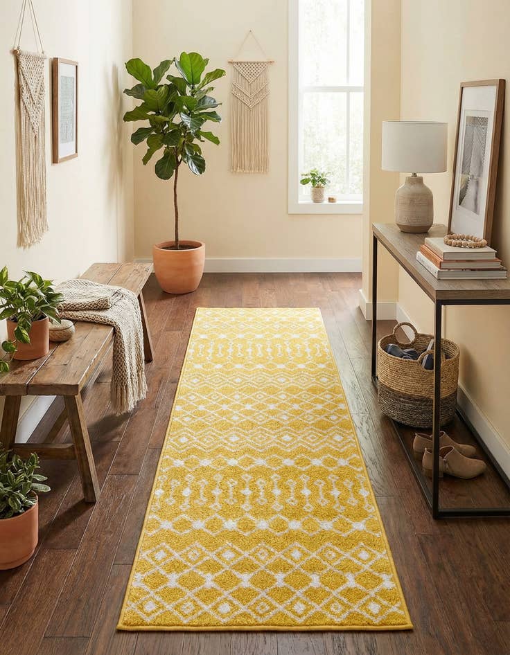 Detail image of 2' x 7' Moroccan Trellis Runner Rug