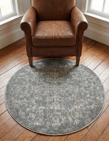 Gray Oregon Round Rug
