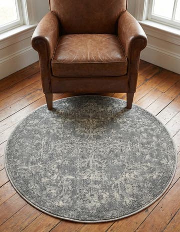 Gray Oregon Round Rug