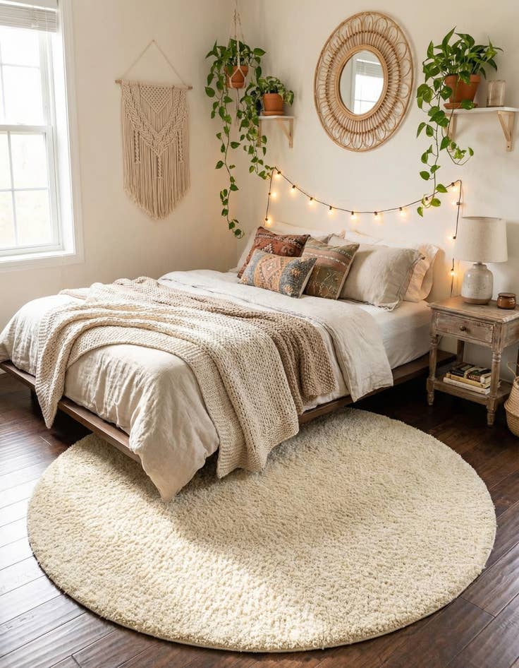 Detail image of 5' 3 x 5' 3 Solid Shag Round Rug