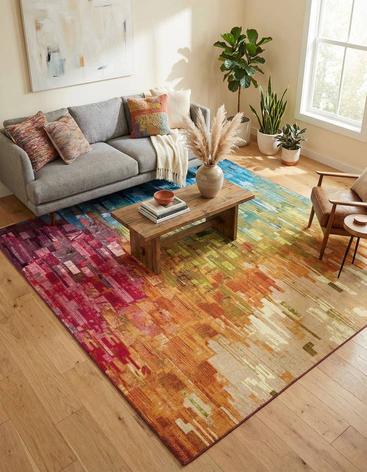 Detail image of  6' x 9'  Washable Modern Indoor / Outdoor Rug