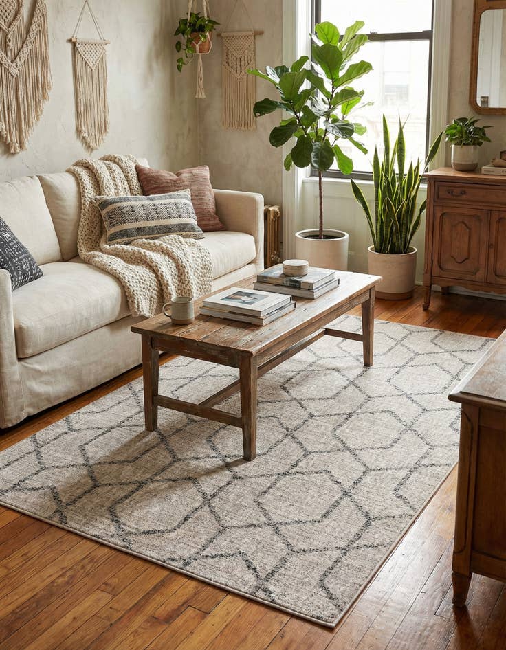 Detail image of 4' x 6' Eco Trellis Rug