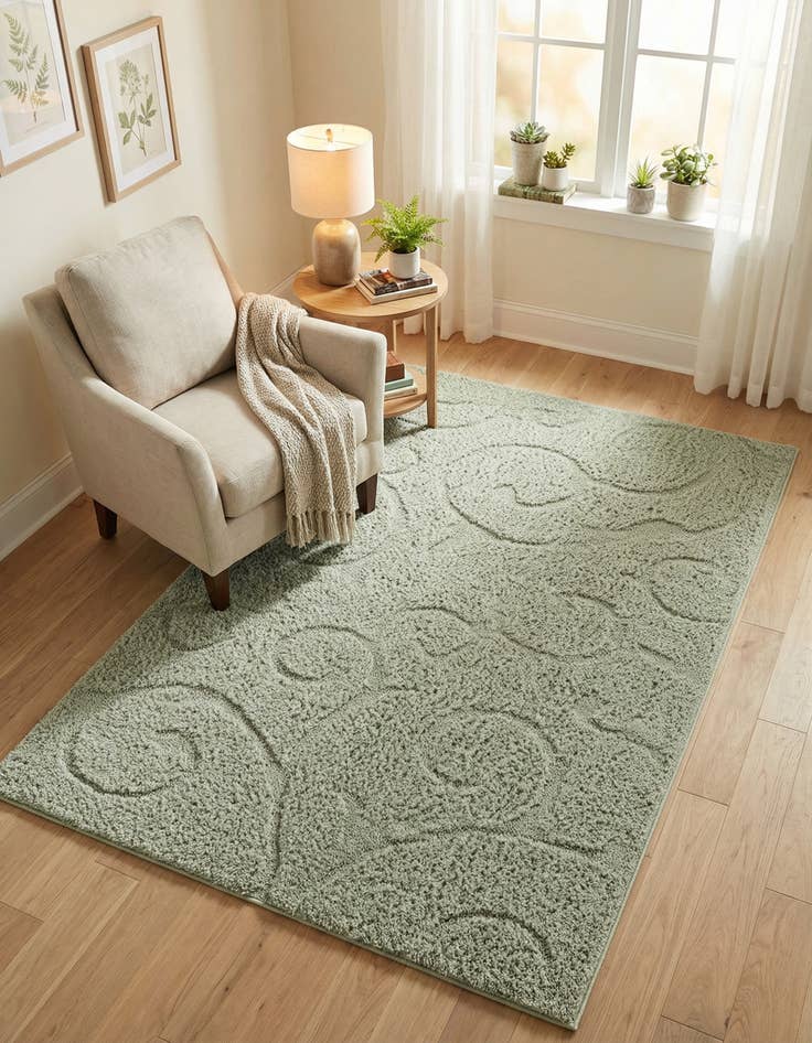 Detail image of 4' x 6' Botanical Shag Rug