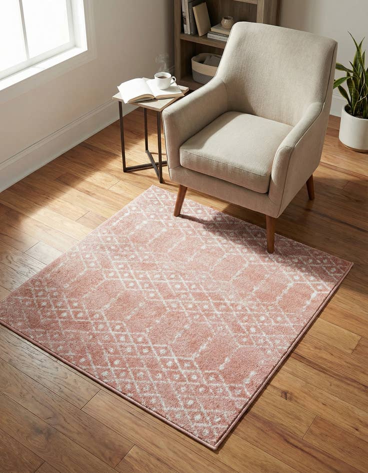 Detail image of 4' x 4' Paxon Trellis Square Rug