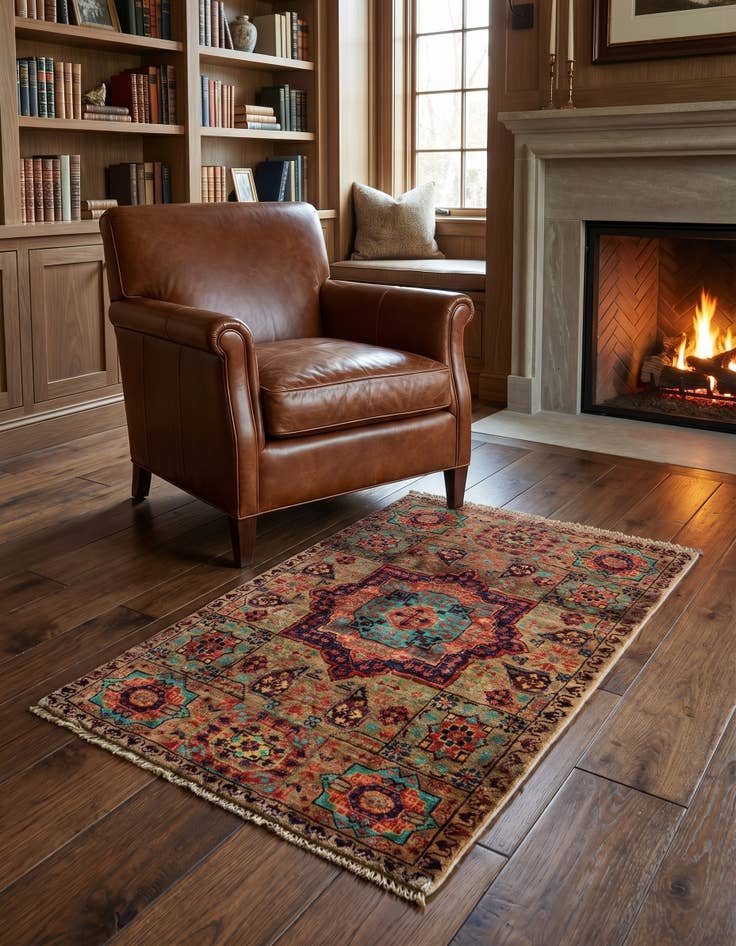 Detail image of 2' x 3' 1 Hand Knotted Mamluk Ziegler Rug