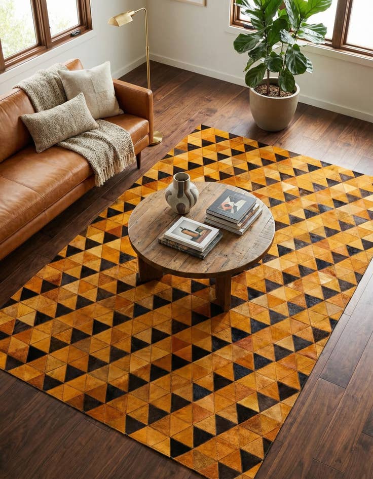 Detail image of 5' 1 x 8' Cowhide Stocks Rug