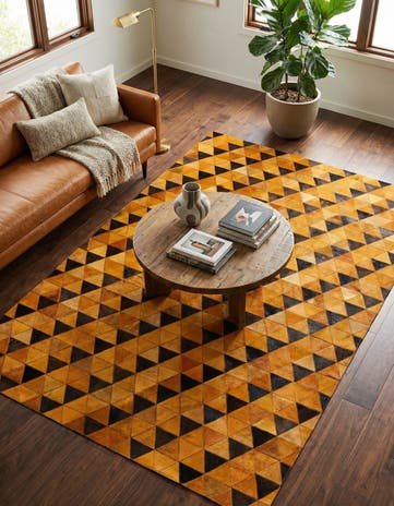 5' 1 x 8' Cowhide Stocks Rug