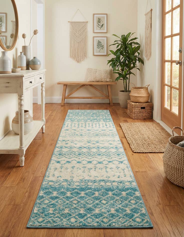 Detail image of 2' x 8' Moroccan Trellis Runner Rug