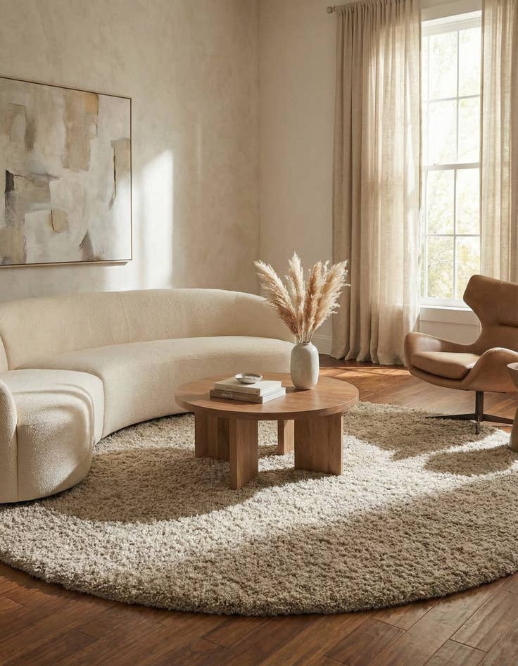 Detail image of 10' x 10' Haka Deluxe Shag Round Rug