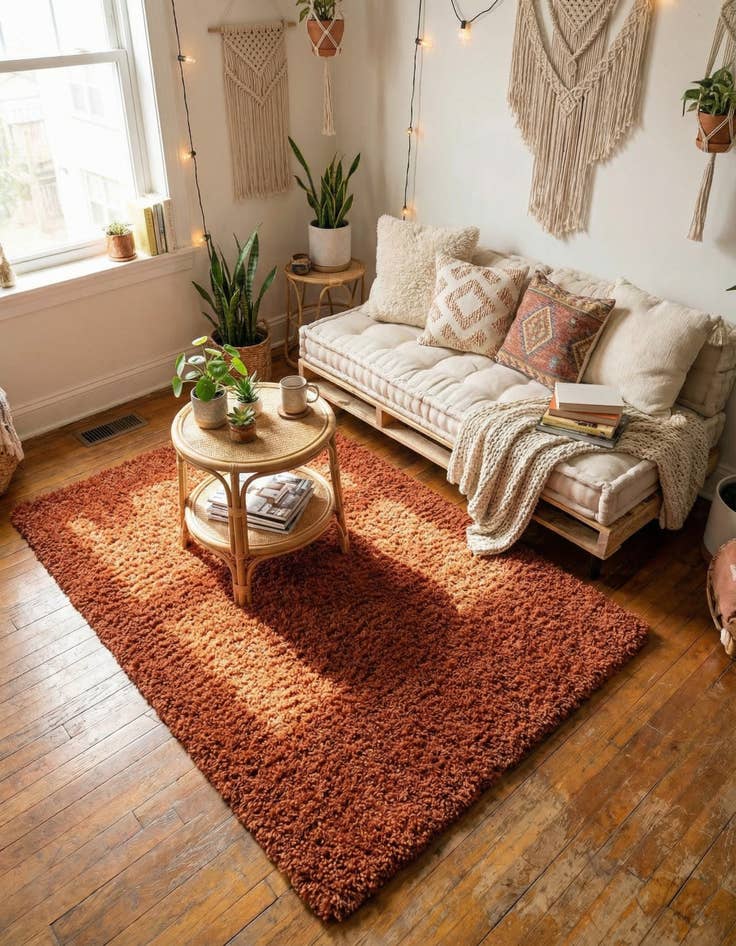 Detail image of 5' 3 x 7' Solid Shag Rug