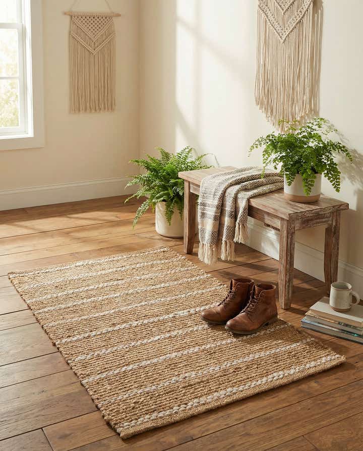 2' x 3' 1 Hand Braided Laurel Handwoven Jute Rug