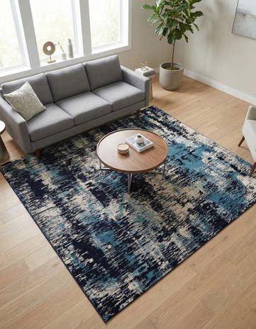 Navy Blue Laguna Square Rug