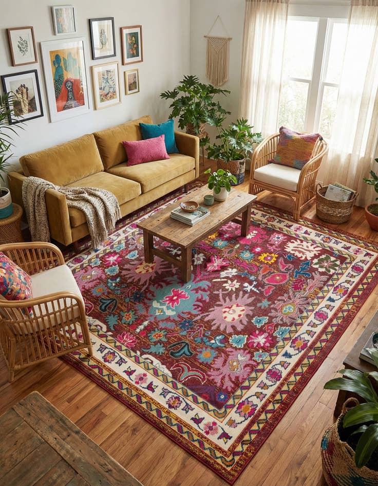 Detail image of 8' x 8' Washable Fleur Square Rug