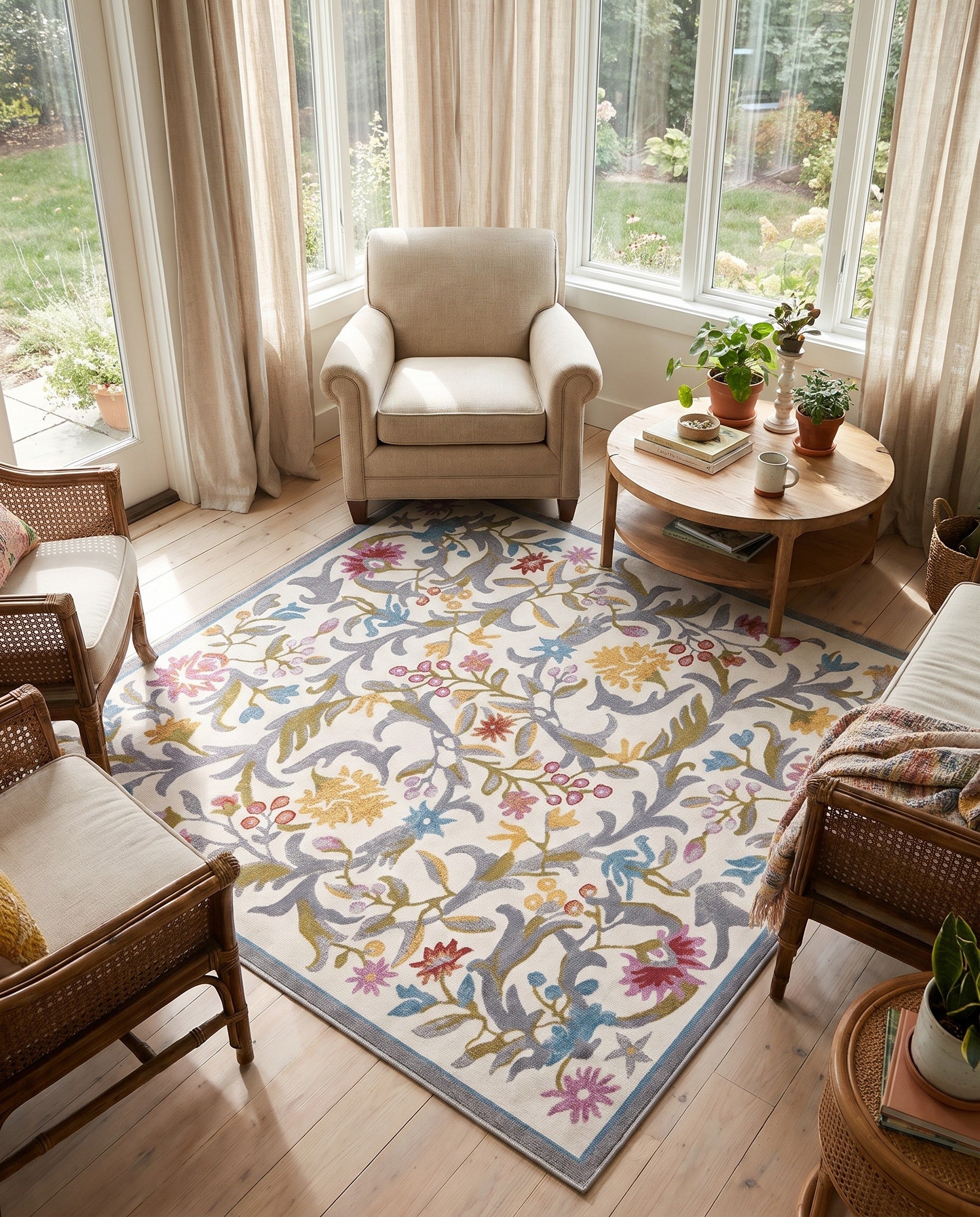 185cm x 185cm Blossom Tapis Carré