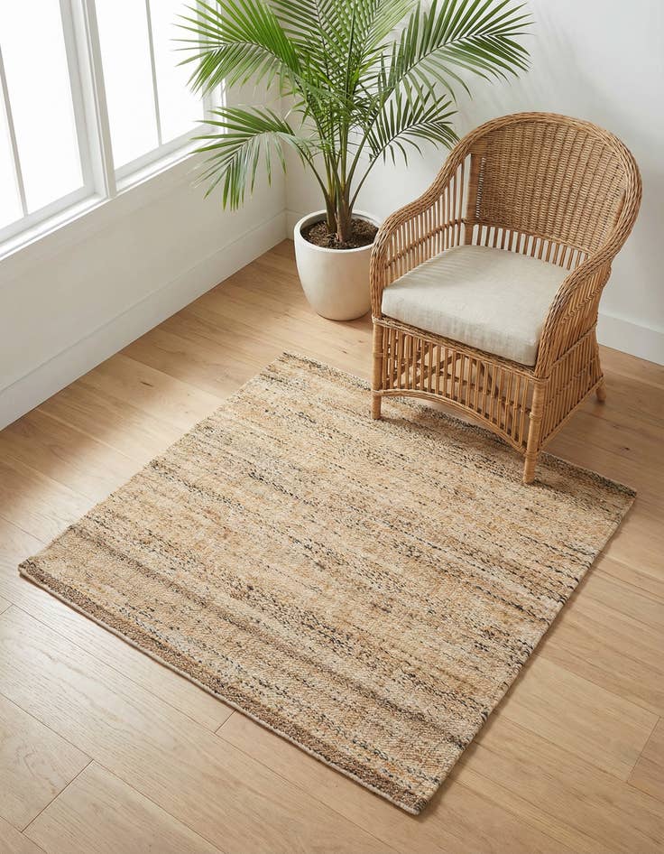 Detail image of 4' 1 x 4' 1  Hand Woven Palm Beach Jute Square Rug