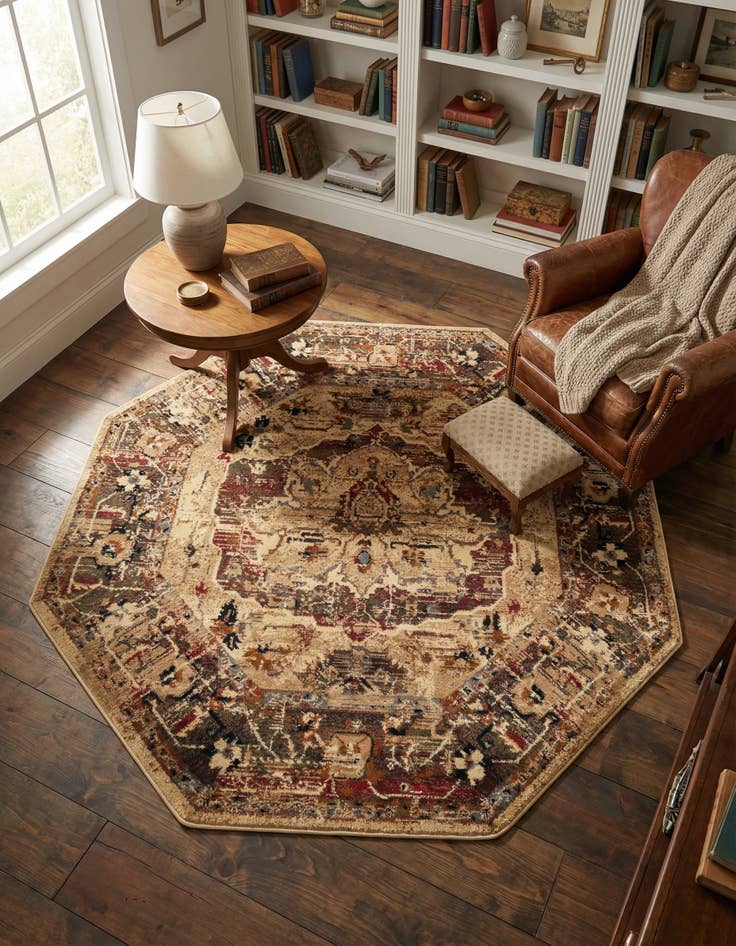 Detail image of 5' 3 x 5' 3 Saturn Octagon Rug