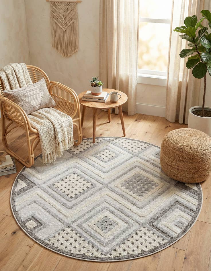 Detail image of 5' 3 x 5' 3 Arlo Round Rug