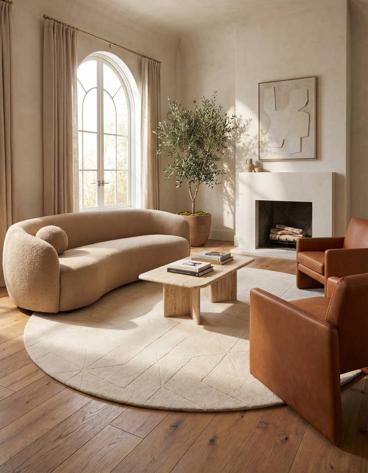 Detail image of 10' x 10' WoolCraft Geometric Round Rug