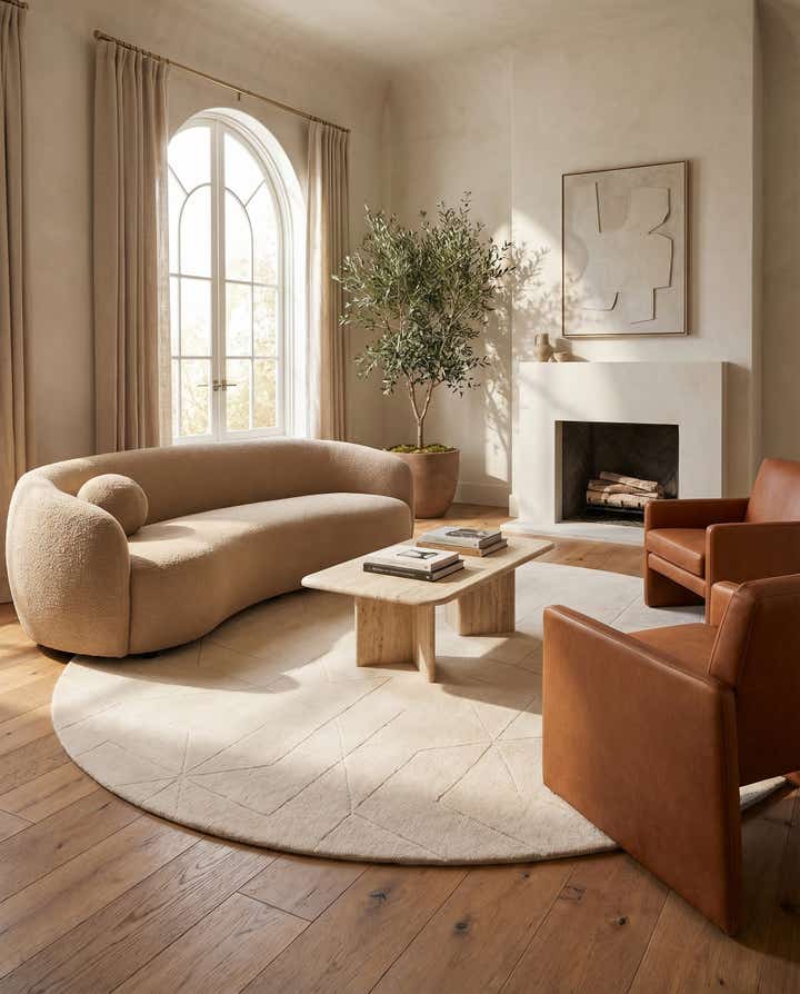 10' x 10' WoolCraft Geometric Round Rug