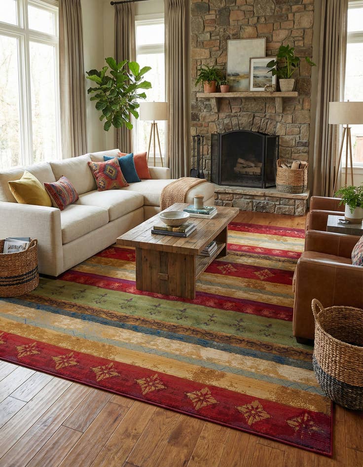 Detail image of 12' x 12'  Washable Modern Indoor / Outdoor Square Rug