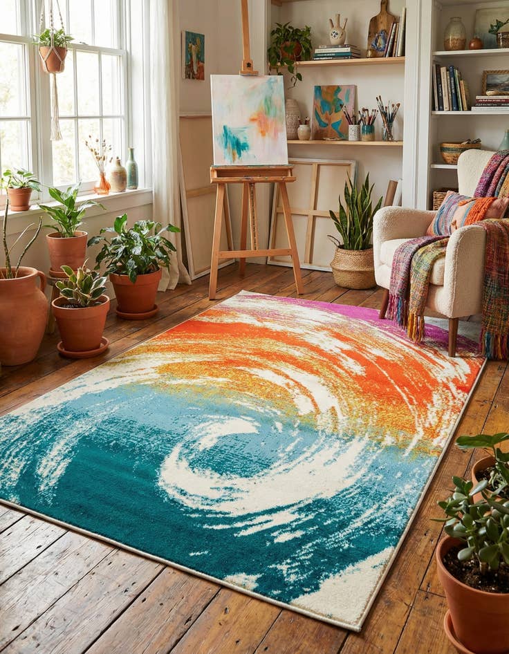 Detail image of Jane Seymour 4' x 6' Open Hearts Rug