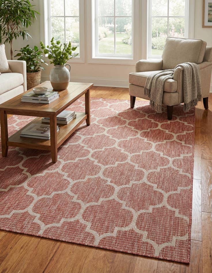 Detail image of 5' 3 x 8' Washable Lattice Indoor / Outdoor Rug