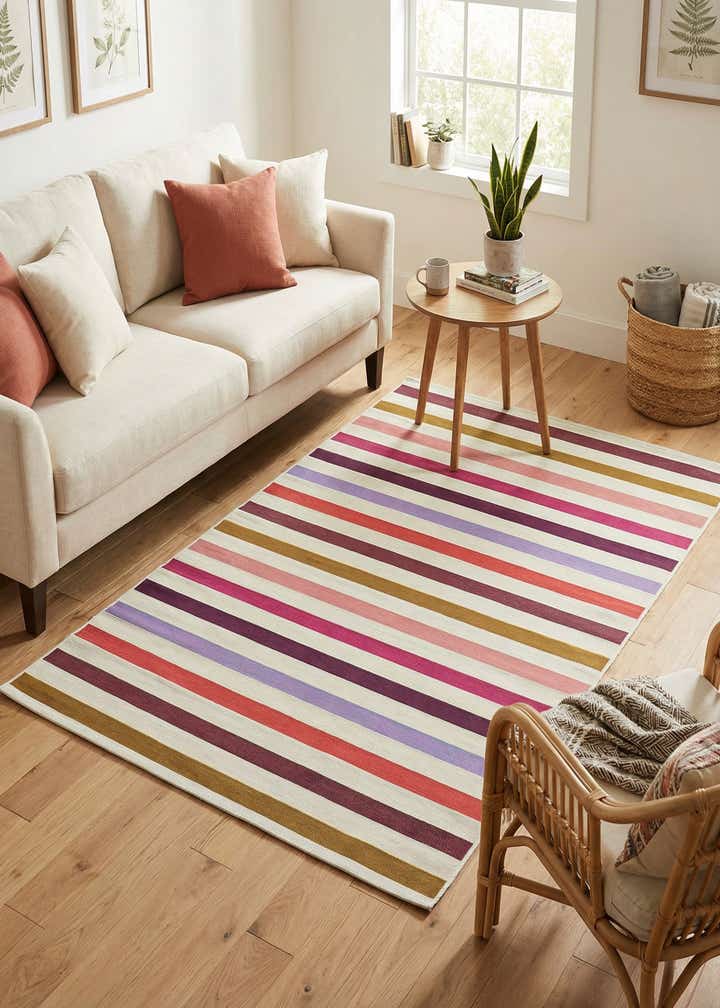 4' x 6' Easy-Clean Ribbon Indoor / Outdoor Rug